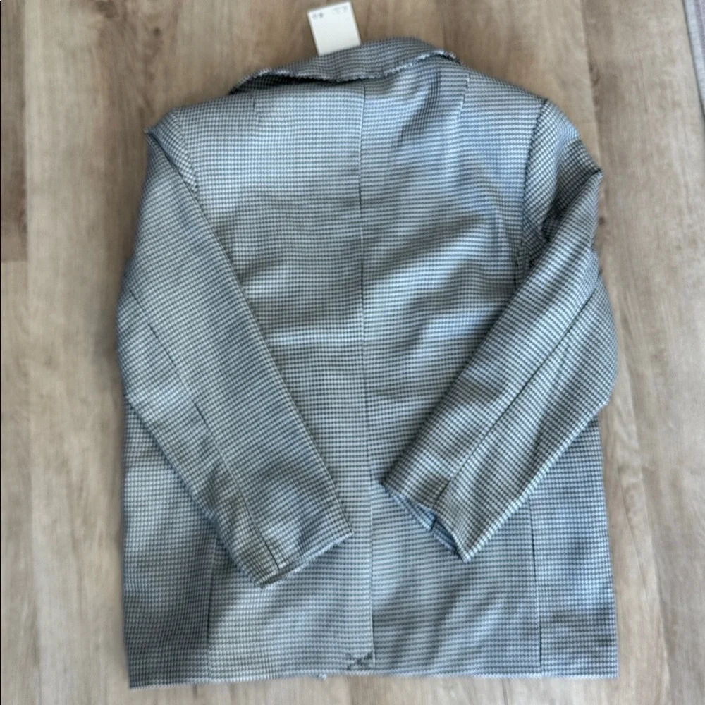 H&M Black and White Houndstooth Oversized Double Breasted Blazer sz M - Picture 6 of 8